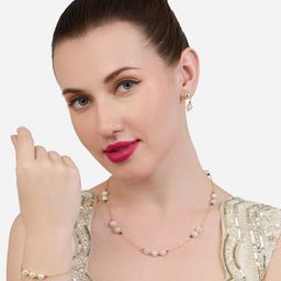 Zaveri Pearls Gold Plated Pearls Beaded Jewellery Set-image-5