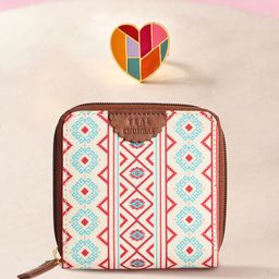 Voylla Women Geometric Printed Card Holder With Ring-image-61