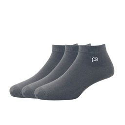 Peter England Men Pack of 3 Grey Cotton Ankle Length Socks-40