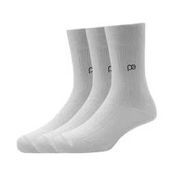 Peter England Men White Pack of 3 Cotton Full Length Socks-picture-49