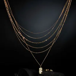 AMI Gold-Toned Gold-Plated Contemporary Layered Chain-12