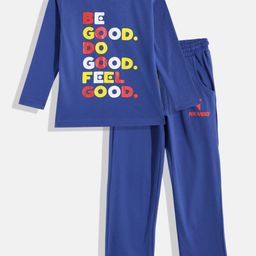 KOKOMO Boys Typography Printed Pure Cotton Night suit-image-19