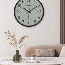 OLIVE TREE Black & Grey Round Contemporary Wall Clock-picture-6