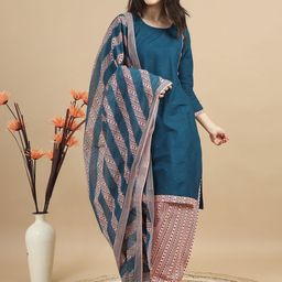 MIRAAN Printed Pure Cotton Unstitched Dress Material-image-98