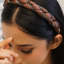 Rubans Women Braided Satin Embellished Hairband-image-61