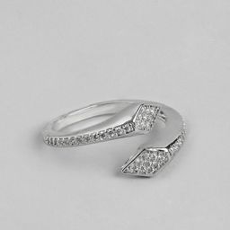 DressBerry Women Stone-Studded Adjustable Finger Ring-image-8
