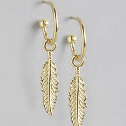 Carlton London Gold-Plated Leaf Shaped Drop Earrings-46