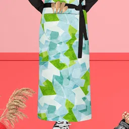 ArtzFolio Green & Blue Printed Pure Cotton Waist Apron-image-53