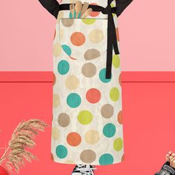 ArtzFolio Black & Off-White Printed Cotton Waist Apron-22