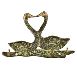 Indianshelf Brass Antique Swan Wall Hooks Key Holder-17