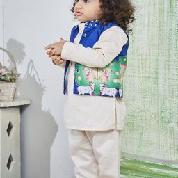 Vivedkids Boys Regular Pure Cotton Kurti with Salwar-image-78