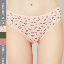 Ginger by Lifestyle Women Pack Of 3 Cotton Bikini Briefs-image-87