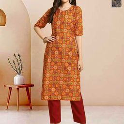 Moda Rapido Pack of 2 Printed Straight Kurta with Trousers-image-88
