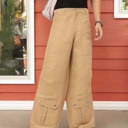 Kook N Keech Men Retro Rise Flared Fit Baggy Trousers-image-27