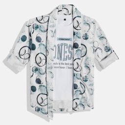 CHARCHIT Boys Printed T-shirt With Shrug-image-3