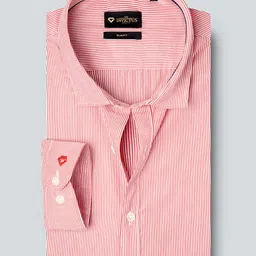INVICTUS Men Red & White Slim Fit Striped Sustainable Casual Shirt-image-81