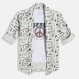 CHARCHIT Boys Printed T-shirt With Shrug-image-21