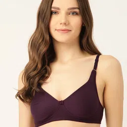 Lady Lyka Burgundy Solid Non-Wired Non Padded T-shirt Bra LIBERTY-02-50