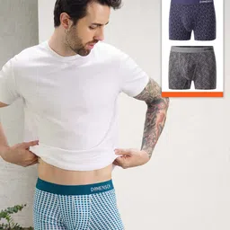 DAMENSCH Men Pack Of 3 Printed Anti Bacterial Trunks-34