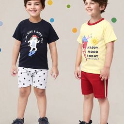 Toonyport Boys Pack Of 2 Printed T-shirt With Shorts-image-43