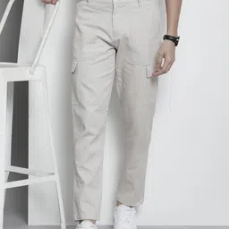 The Indian Garage Co Men Slim Fit Pure Cotton Cargos-image-50