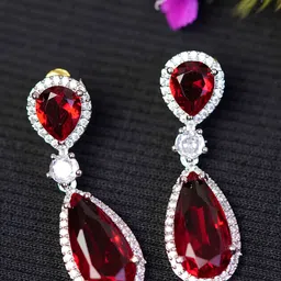 Zoey Silver-Plated Kundan Contemporary Stud Earrings-57