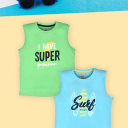 Lux Cozi Boys Green Typography 2 Printed Pockets T-shirt-image-27