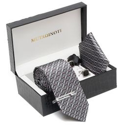 MUTAQINOTI Men Printed Formal Necktie Accessory Gift Set-image-76
