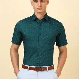 Allen Solly Men Slim Fit Micro Ditsy Printed Spread Collar Pure Cotton Casual Shirt-picture-49