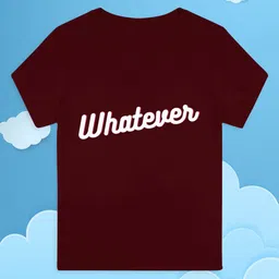RCPL Bad Monkey Kids Maroon Whatever Typography Print Slim Fit T-shirt-picture-16