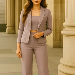 Mast & Harbour Women Top & Pant With Blazer Co-Ord Set-picture-21
