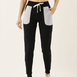 Campus Sutra Women Black Solid Straight Fit Joggers-image-27