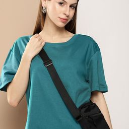 Bene Kleed Women Solid Pure Cotton Oversized T-shirt-image-97