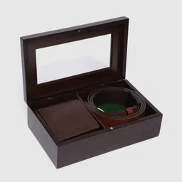 Woodland Men Leather Wallet & belt Accessory Gift With Box-image-88