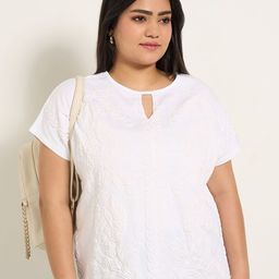 Honey Curvytude by Pantaloons Women Self Design Cotton Top-21
