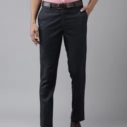 Park Avenue Men Mid-Rise Checked Super Slim Fit Trousers-image-45