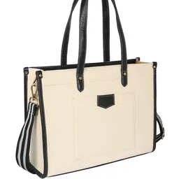 Womanix Textured Shopper Handheld Bag with Applique image 5