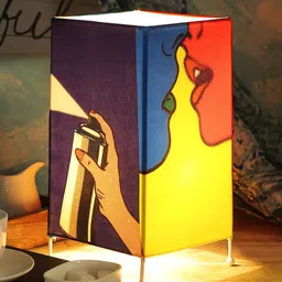 green girgit Multicoloured Column Lamp With Shade image 4