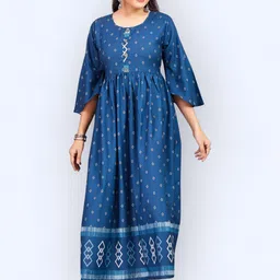 PAMPER YOURSELF Women Printed Fit & Flare Maxi Dress-image-46