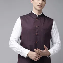 Van Heusen Men Woven Design Reversible Nehru Jacket image 5