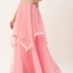 Ethnovog Layered Net Maxi Flared Ethnic Skirt image 3