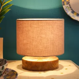 Devansh Grey Solid Cylindrical Table Lamp image 5