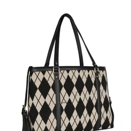 MINI WESST Printed Structured Tote Bag with Quilted image 3