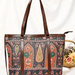 Anouk Ethnic Motifs Printed Structured Tote Bag image 3