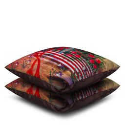 SEJ by Nisha Gupta Multicoloured Set of 2 Printed 16'' x 16'' Square Cushion Covers image 4