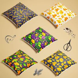ArtzFolio Multicoloured Set of 5 Square Cushion Covers image 5