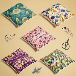 ArtzFolio Multicoloured Set of 5 Square Cushion Covers image 4