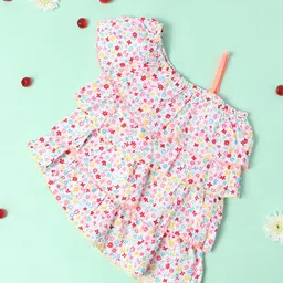 Nauti Nati Girls Multicoloured Printed A-Line Dress-image-57