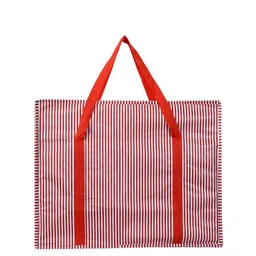 Kuber Industries Red & White Striped Moisture-Proof Storage Bag image 3