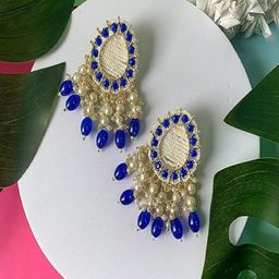 I Jewels Gold-Plated Kundan Studded Drop Earrings-picture-31